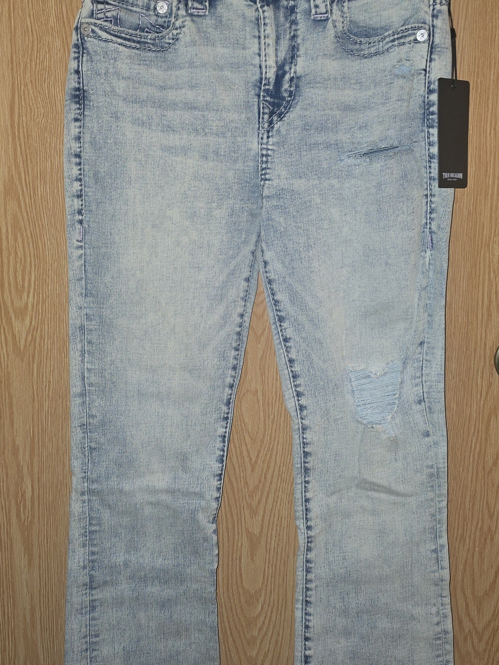 Women's True Religion Winter Blue Distressed Becca Bootcut Jeans - Size 30